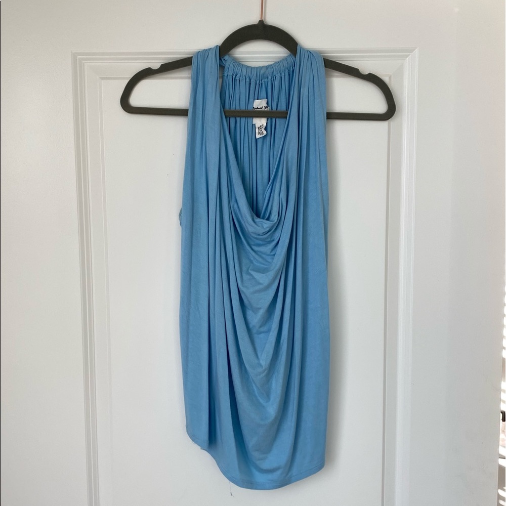 Michael Stars blue cowl neck tank top